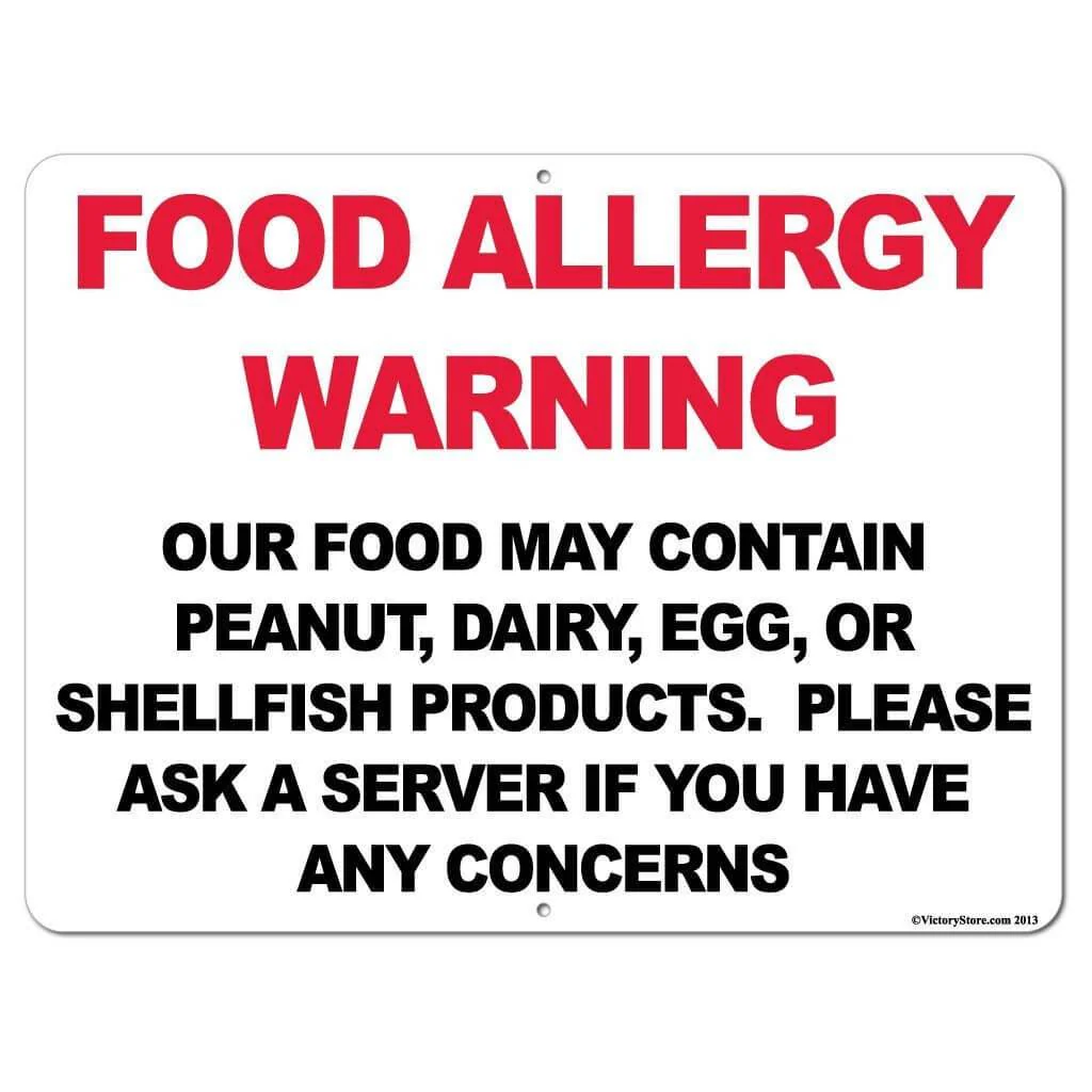 Food Allergy Warning Sign - Image 4