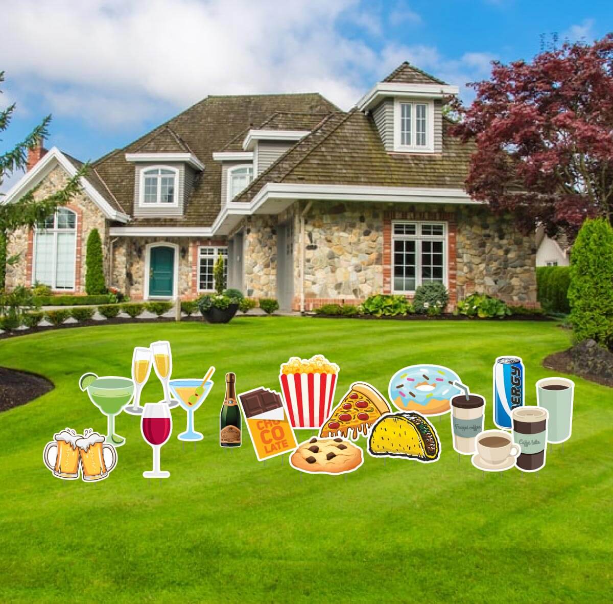 Food & Drink Yard Decoration Accessory 17 piece Set