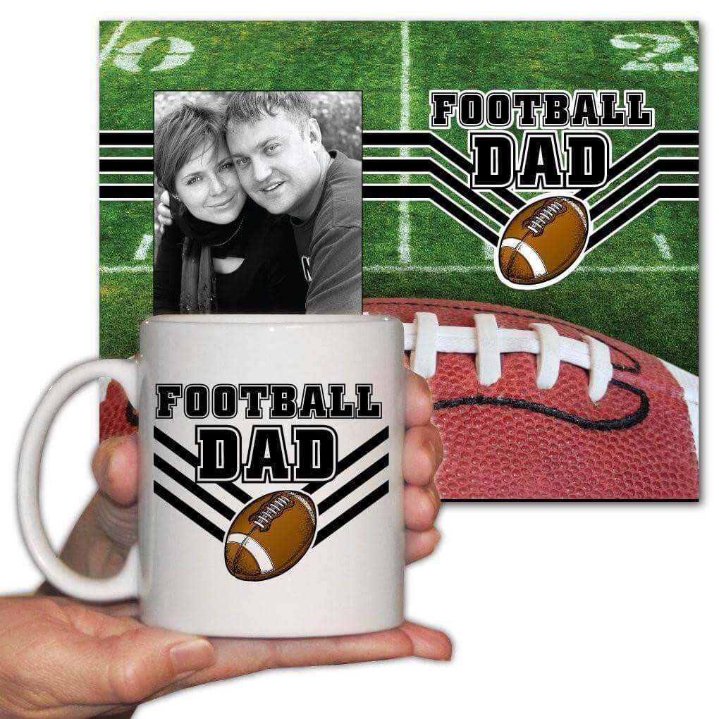 Football Dad Picture Frame and 11oz. Coffee Mug Office Set
