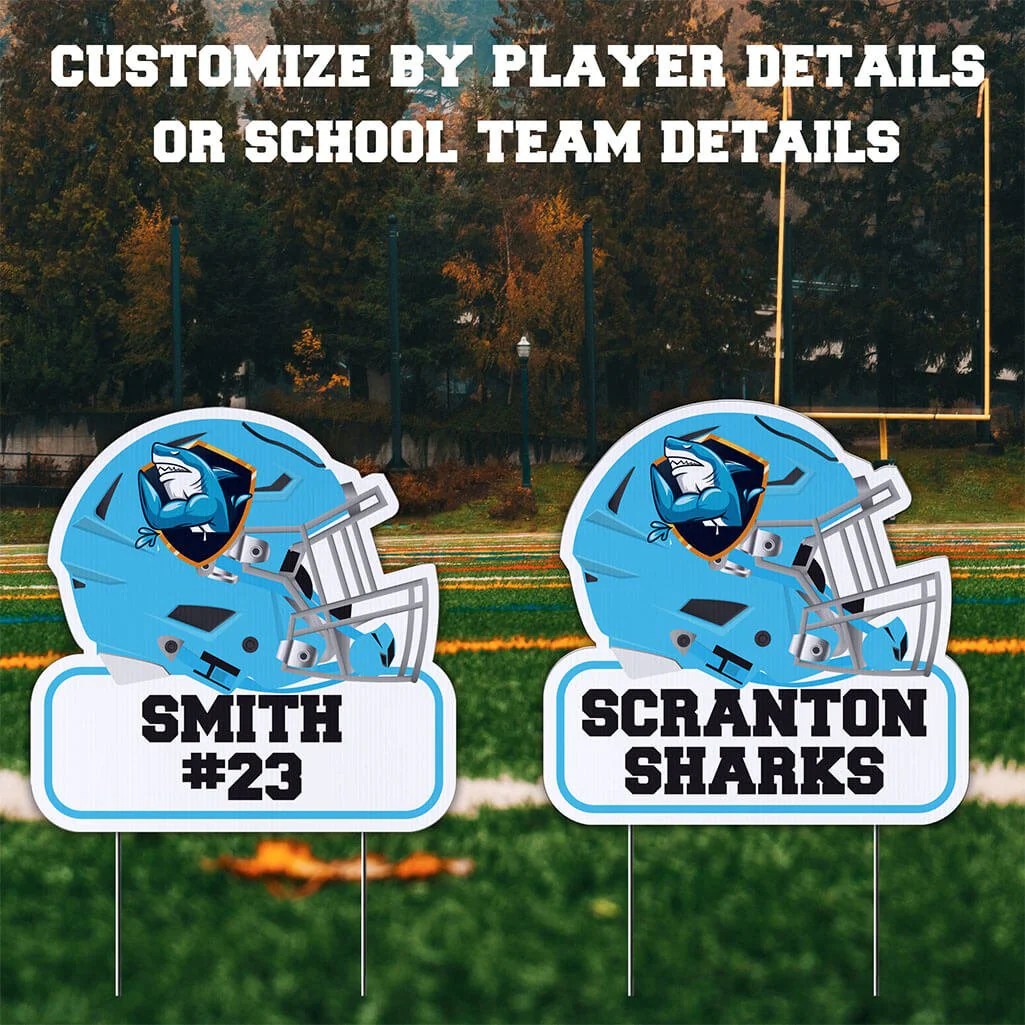 22" Football Helmet Shaped Yard Sign - Image 2