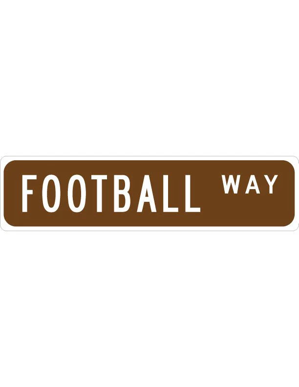 Football Street Sign – Aluminum Sports Sign for Man Cave, Locker Room, or Game Room - Image 3