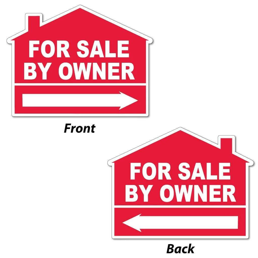 For Sale By Owner Yard Sign – House Shaped FSBO Real Estate Lawn Sign with Stakes | Double-Sided Outdoor Sign - Image 3