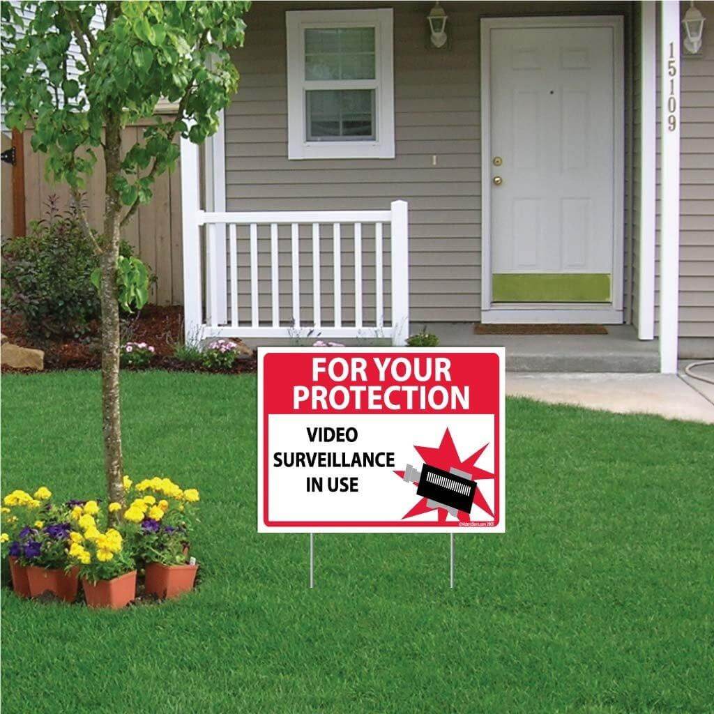 For Your Protection Video Surveillance in Use Sign or Sticker