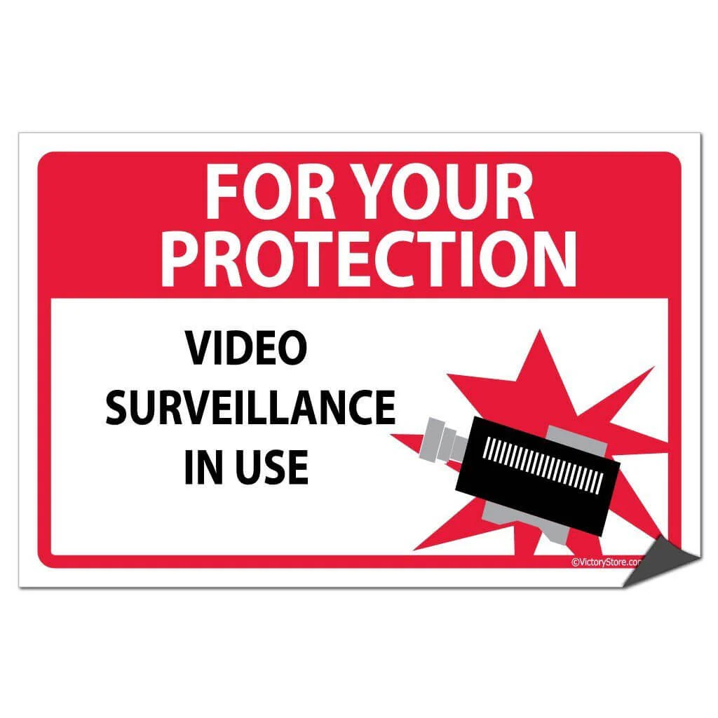 For Your Protection Video Surveillance in Use Sign or Sticker - Image 5