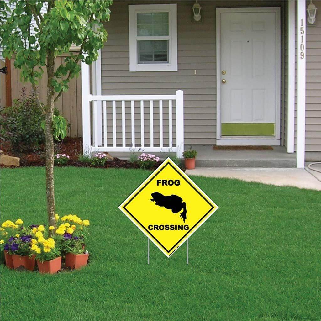Frog Crossing Sign or Sticker