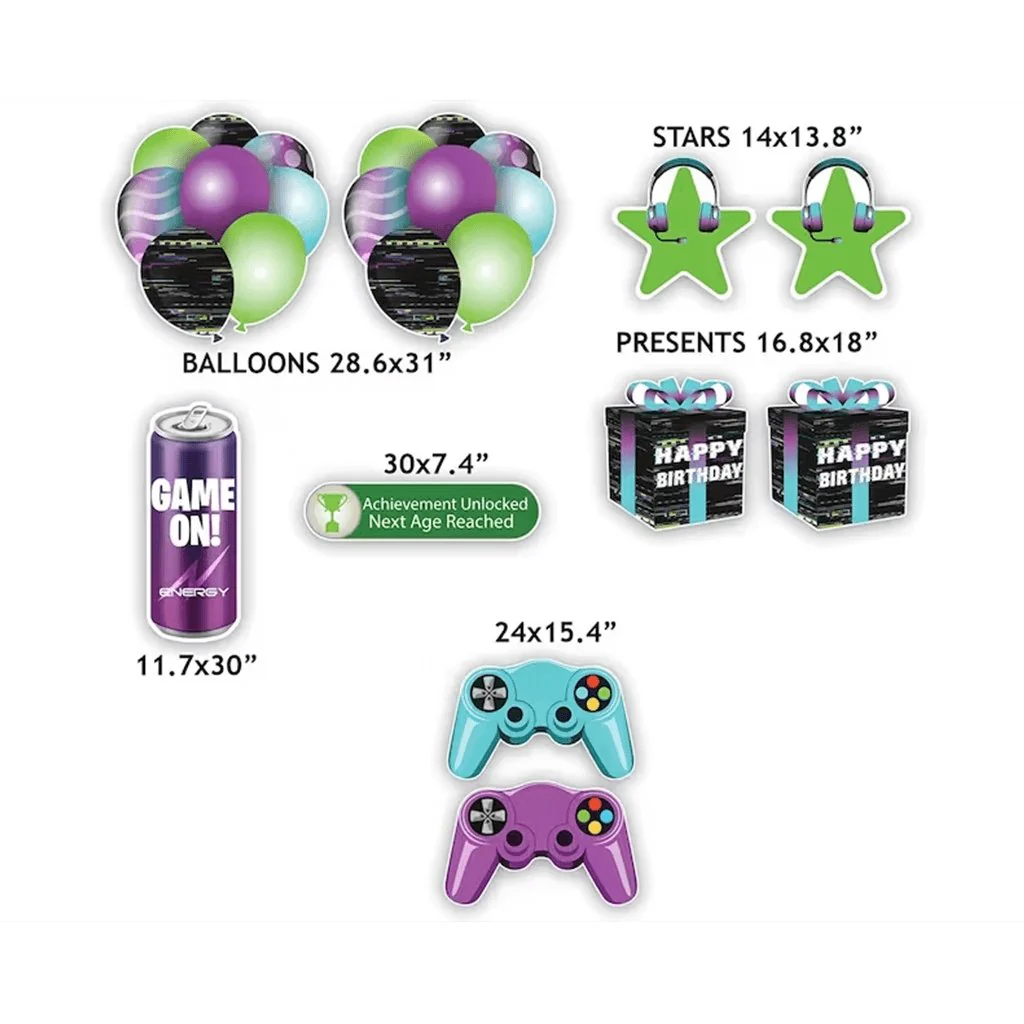 Gamer Birthday Yard Card - 9pcs - Image 2