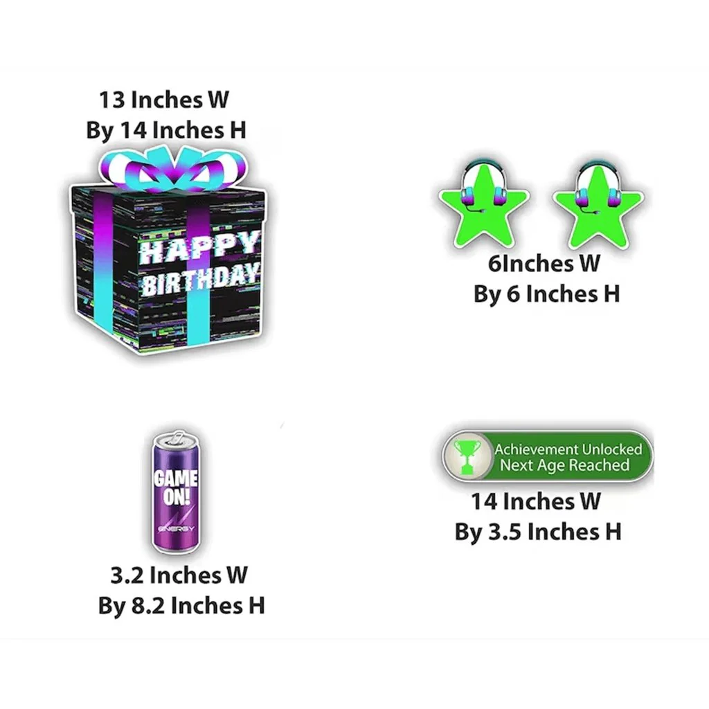 Gamer Birthday Yard Card - 9pcs - Image 5