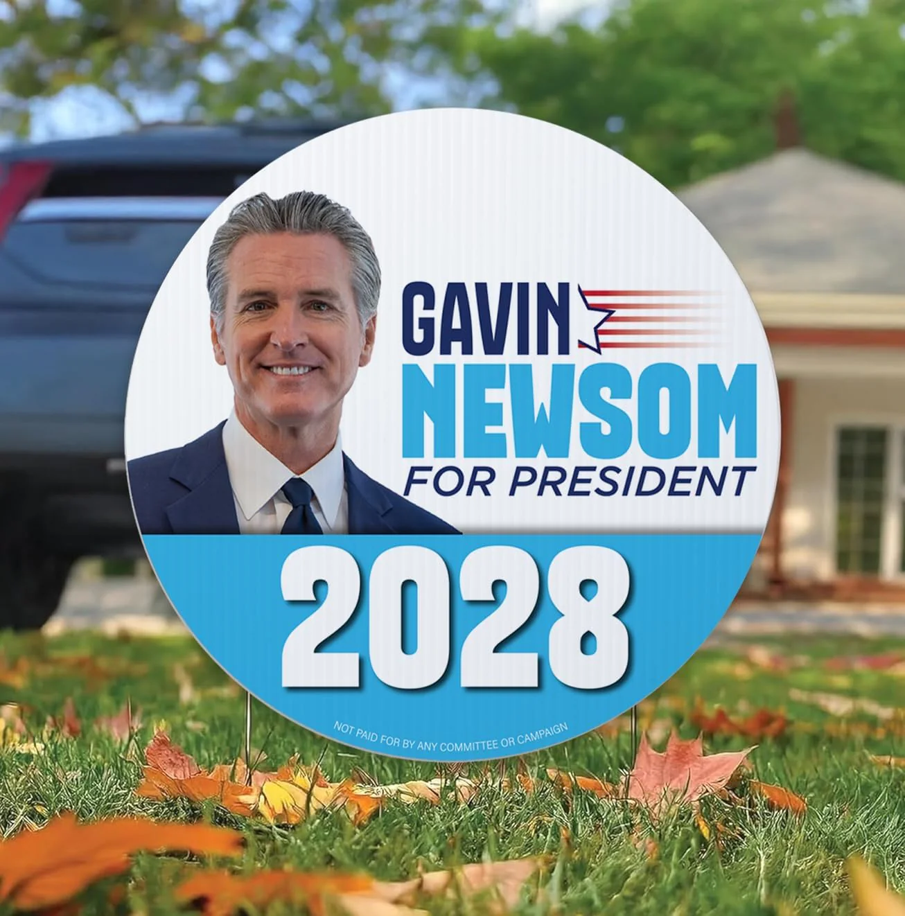 Gavin Newsom 2028 Yard Signs | 10-Pack| Two-Sided | Gavin Newsom for President Signs 20 EZ Stakes Included - Image 3
