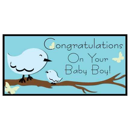 Congratulations On Your Baby Boy Vinyl Banner - Image 2