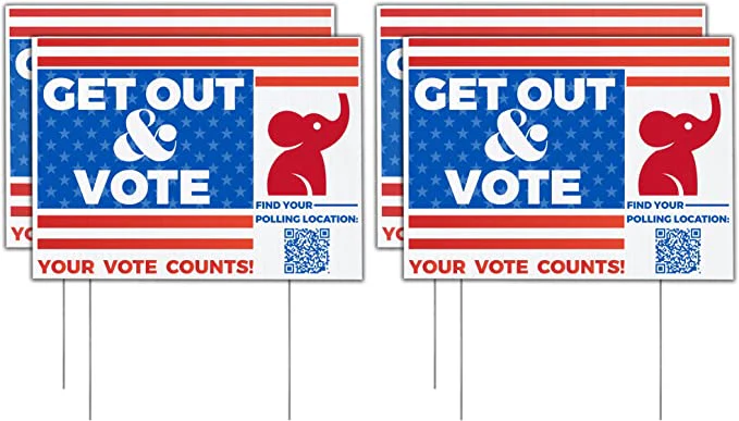 Get Out and Vote (Republican) with Polling Location QR Code | 18" x 24" | 4 pack - Image 4