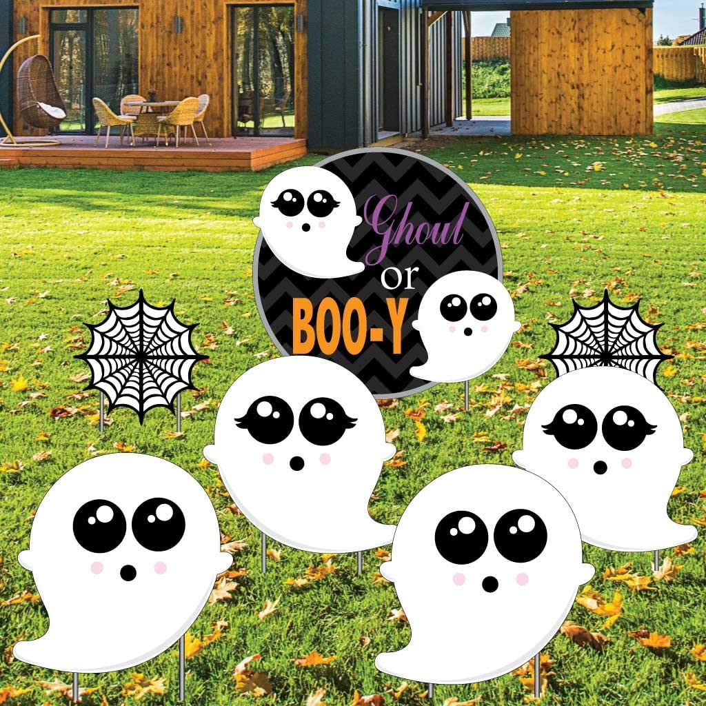 Ghoul or Boo-y Gender Reveal Yard Decorations