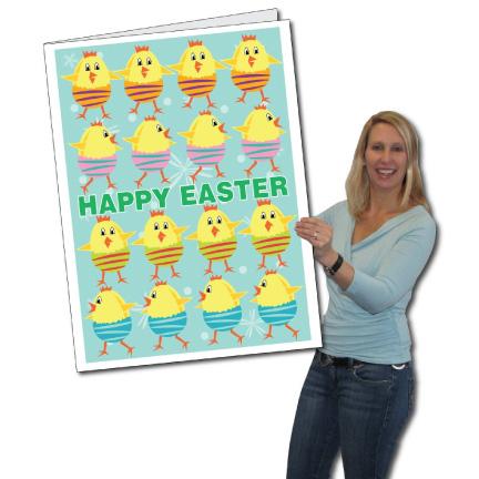 2'x3' Giant Happy Easter with Chicks Greeting Card