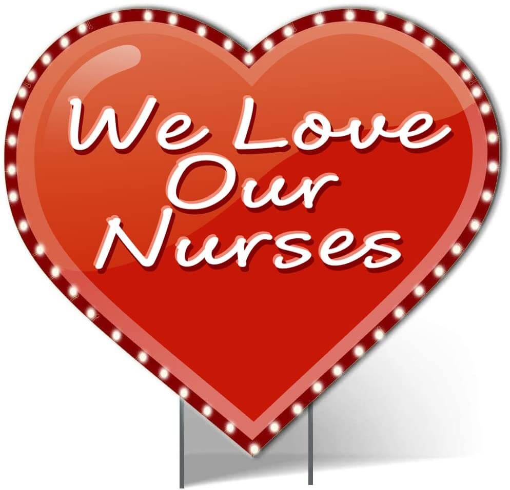 Giant We Love Our Nurses Lighted Yard Sign - Image 2