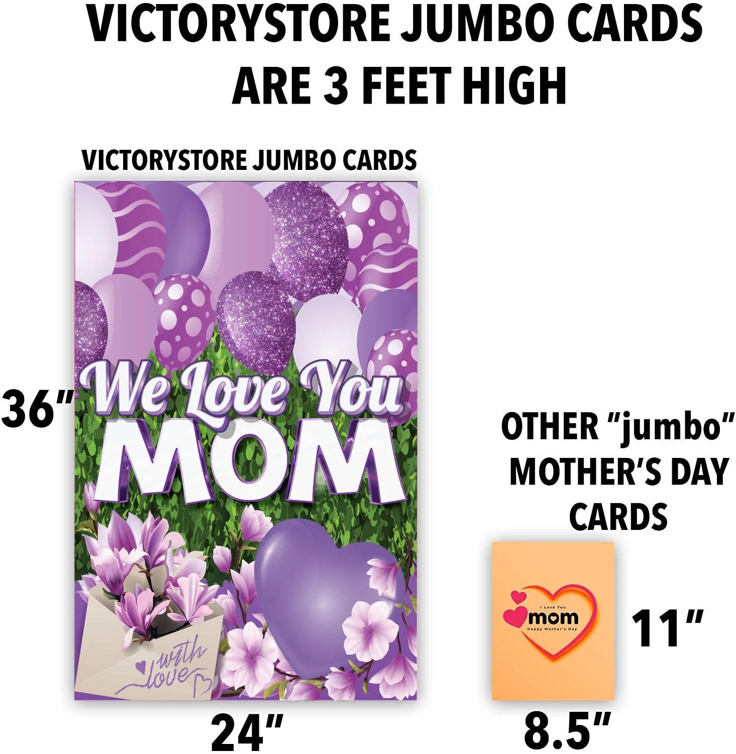3' Giant We Love You Mom Greeting Card - Image 3