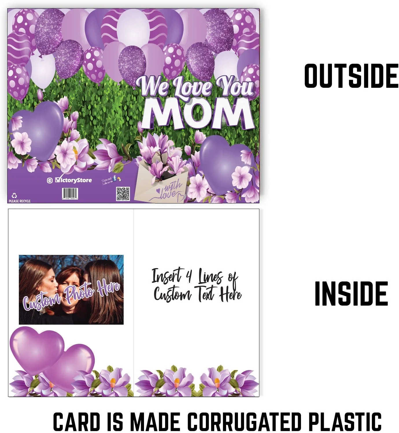 3' Giant We Love You Mom Greeting Card - Image 4