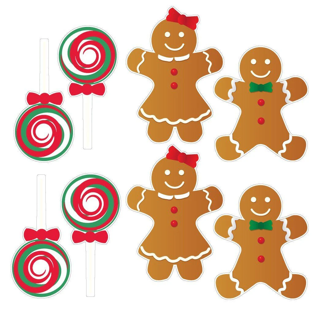 Gingerbread House Christmas Yard Card - 7 Pc Set | Short Stakes Included - Image 4