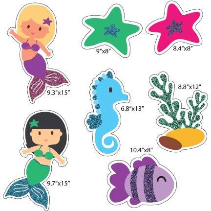 Glitter Mermaid Birthday Pathway & Yard Card Set - Image 3