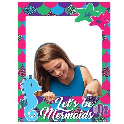 Glitter Mermaid Birthday Photo Booth Frame Prop - Image 3