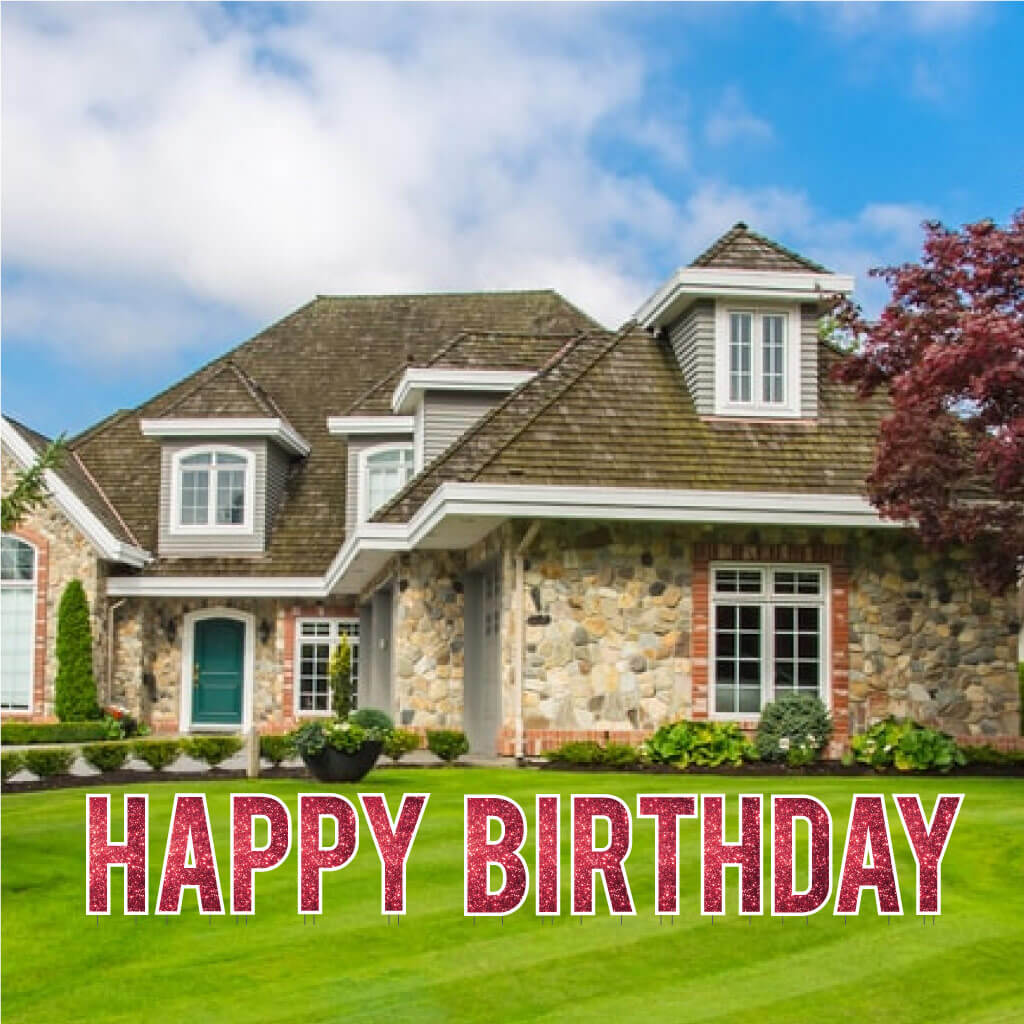 Sparkle 22.75" Bebas Happy Birthday Yard Greeting - 13 pc set - Image 17