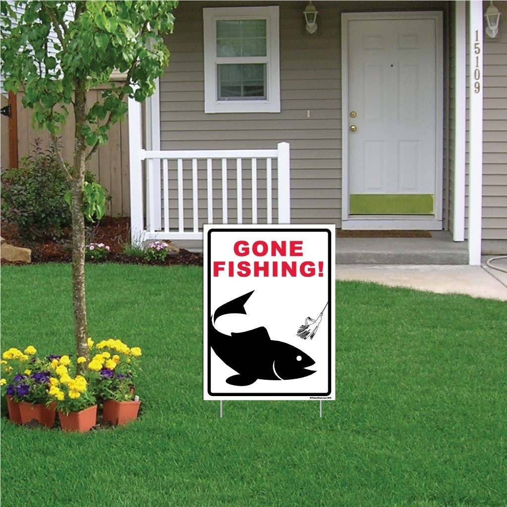 Gone Fishing Sign or Sticker - Image 3