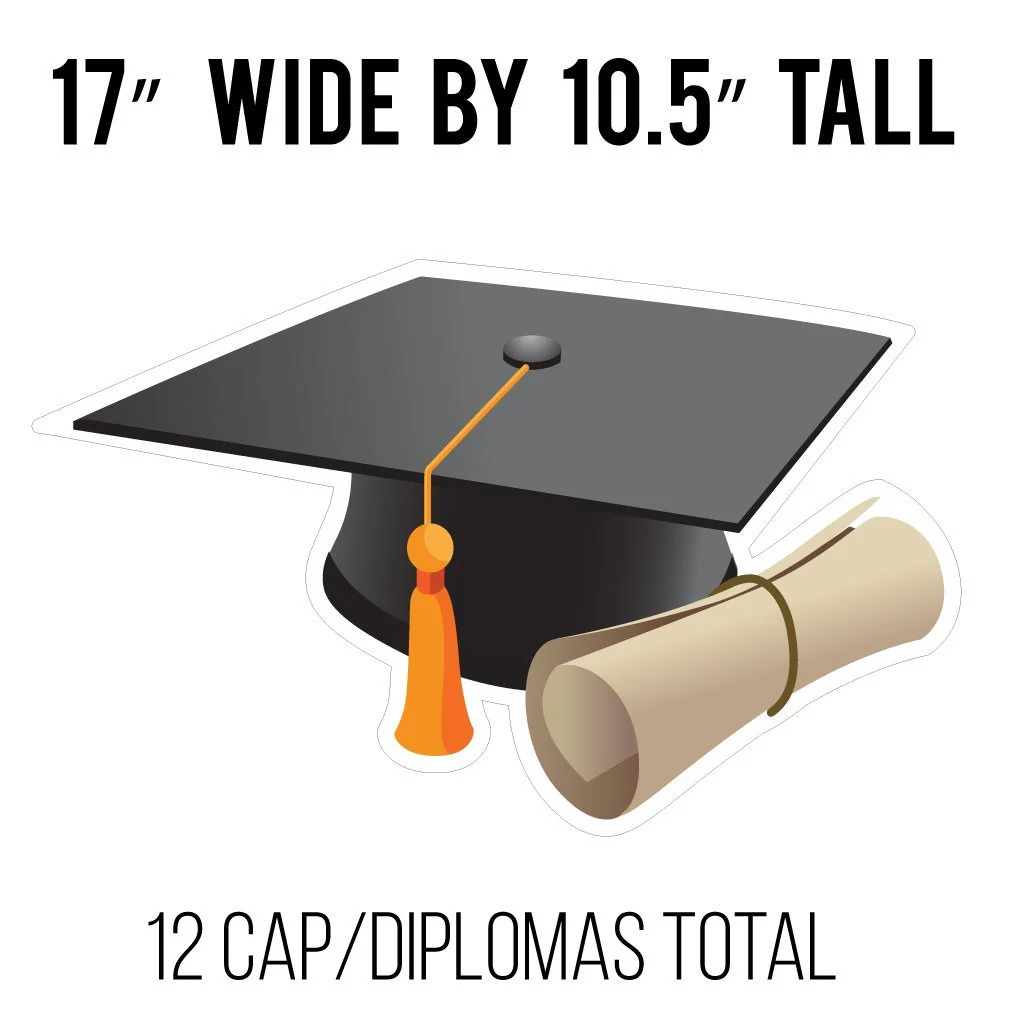 Graduation Caps & Diplomas Pathway Yard Cards | 12 pc Set - Image 3