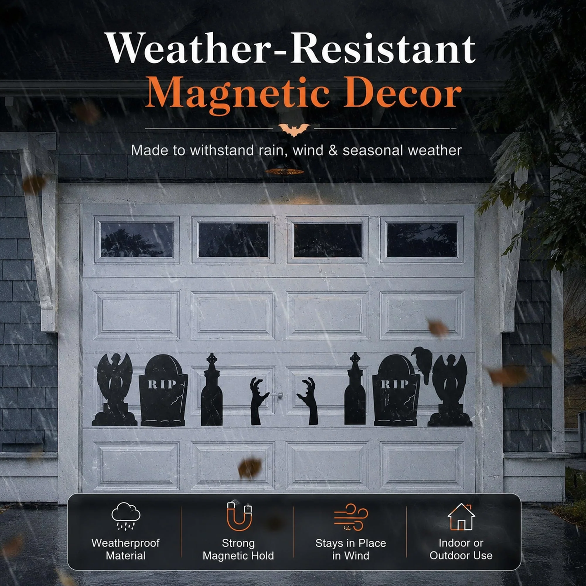 Cemetery Halloween Garage Door Magnets – 9 Piece Set - Image 4
