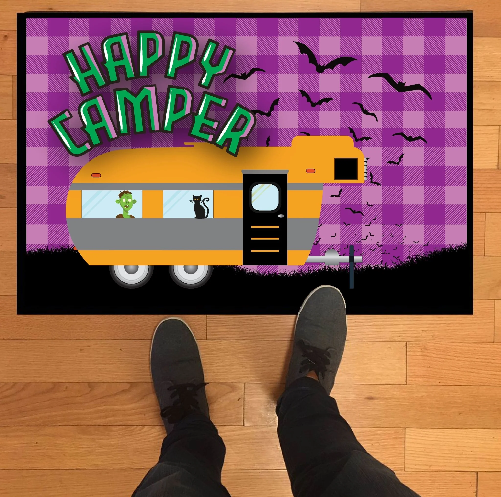 Halloween Happy Camper Doormat