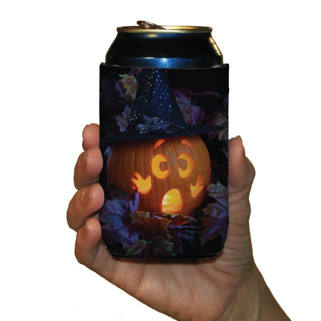 Scared Pumpkin Halloween Party Can Cooler Set - Image 3