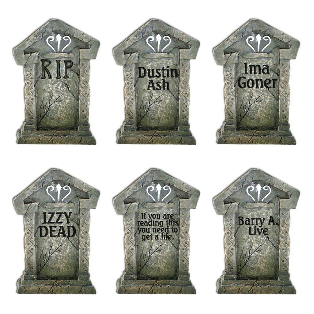 Fake Tombstones Halloween Yard Decoration | Set of 6 - Image 2