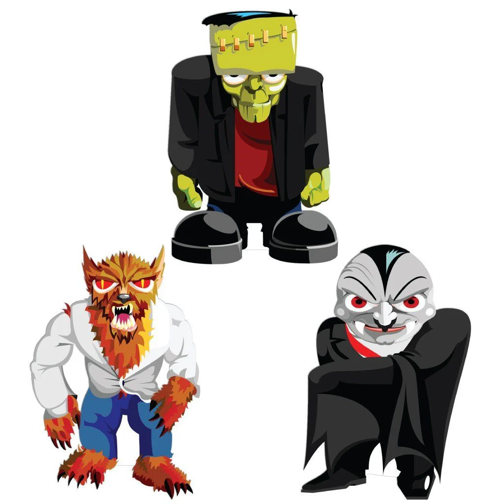 Halloween Frankenstein, Werewolf, and Dracula Yard Card with easels - Image 2