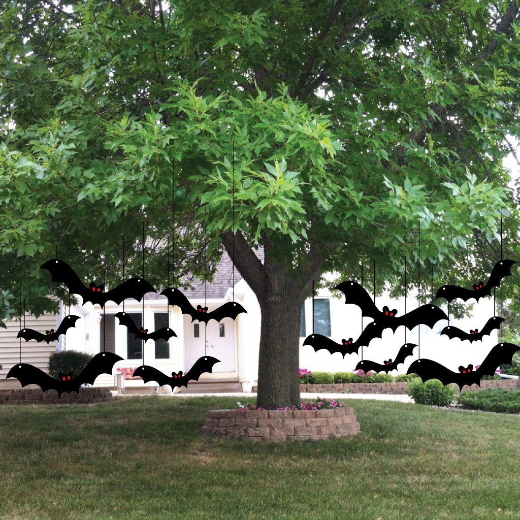 Scary Hanging Bats Set of 12 Halloween Decorations - Image 6