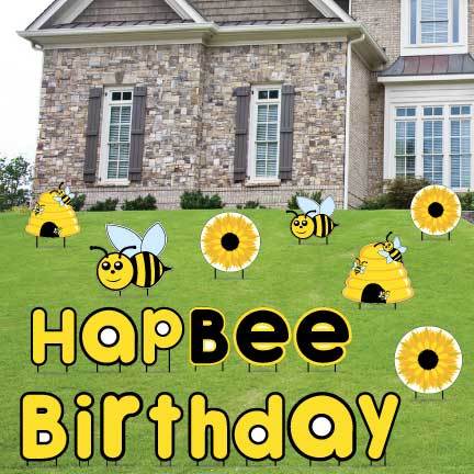 HapBEE Birthday Yard Decorations 21 piece set