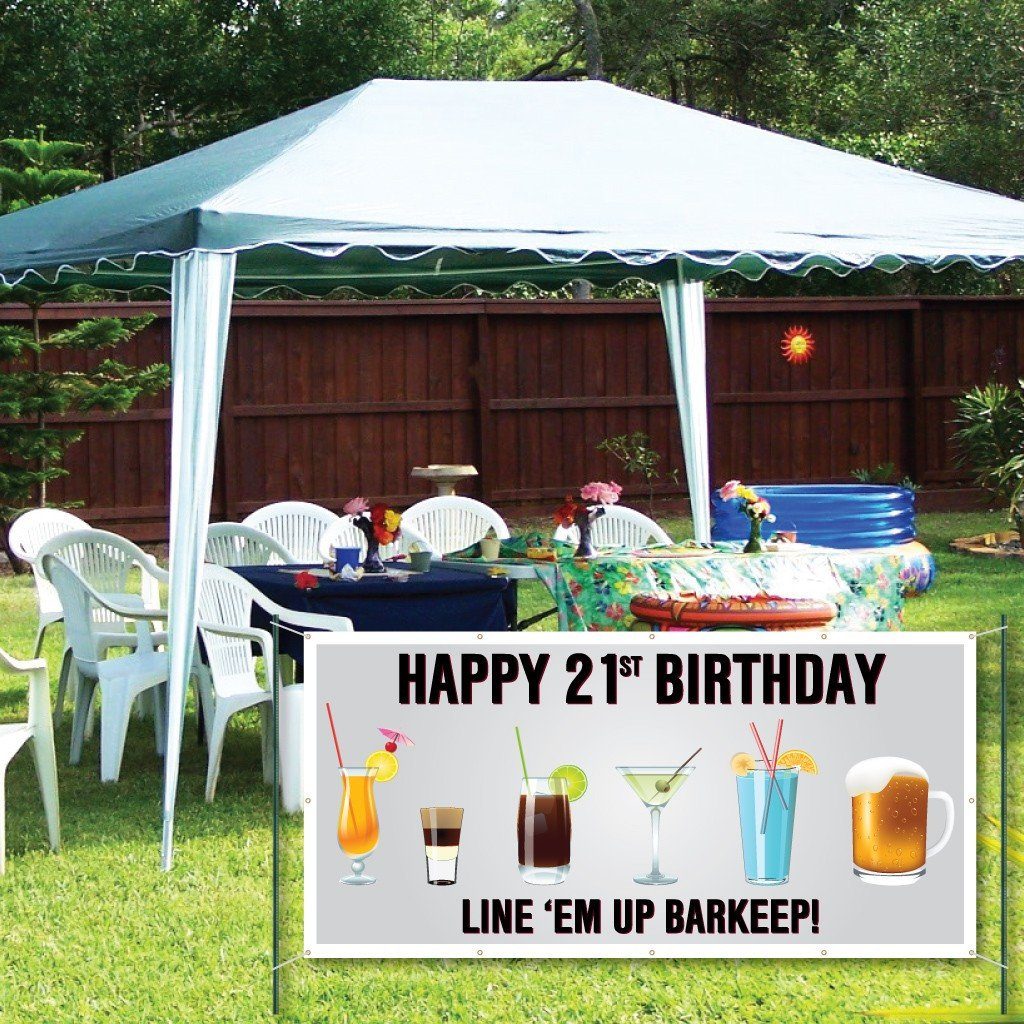Happy 21st Birthday 2'x4' Vinyl Banner