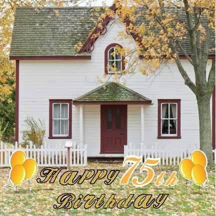 Happy 75th Birthday Yard Card 19 piece set