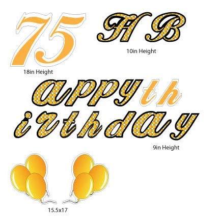 Happy 75th Birthday Yard Card 19 piece set - Image 2