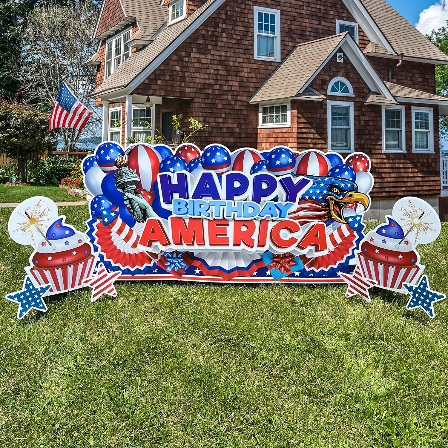 Happy Birthday America Oversized EZ Yard Cards - 7 pcs