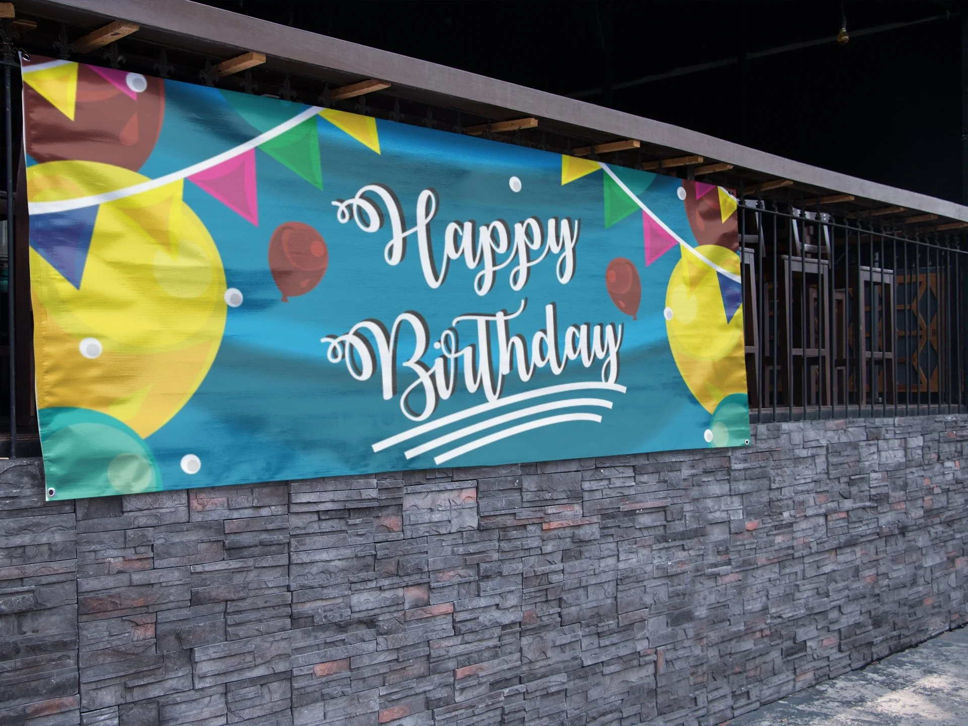 Balloons Happy Birthday Banner - Image 5