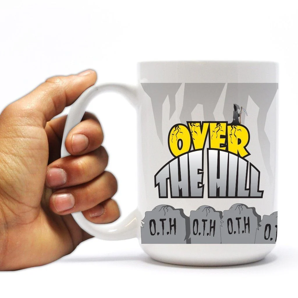 Over The Hill Tombstones Birthday 15 oz  Coffee Mug