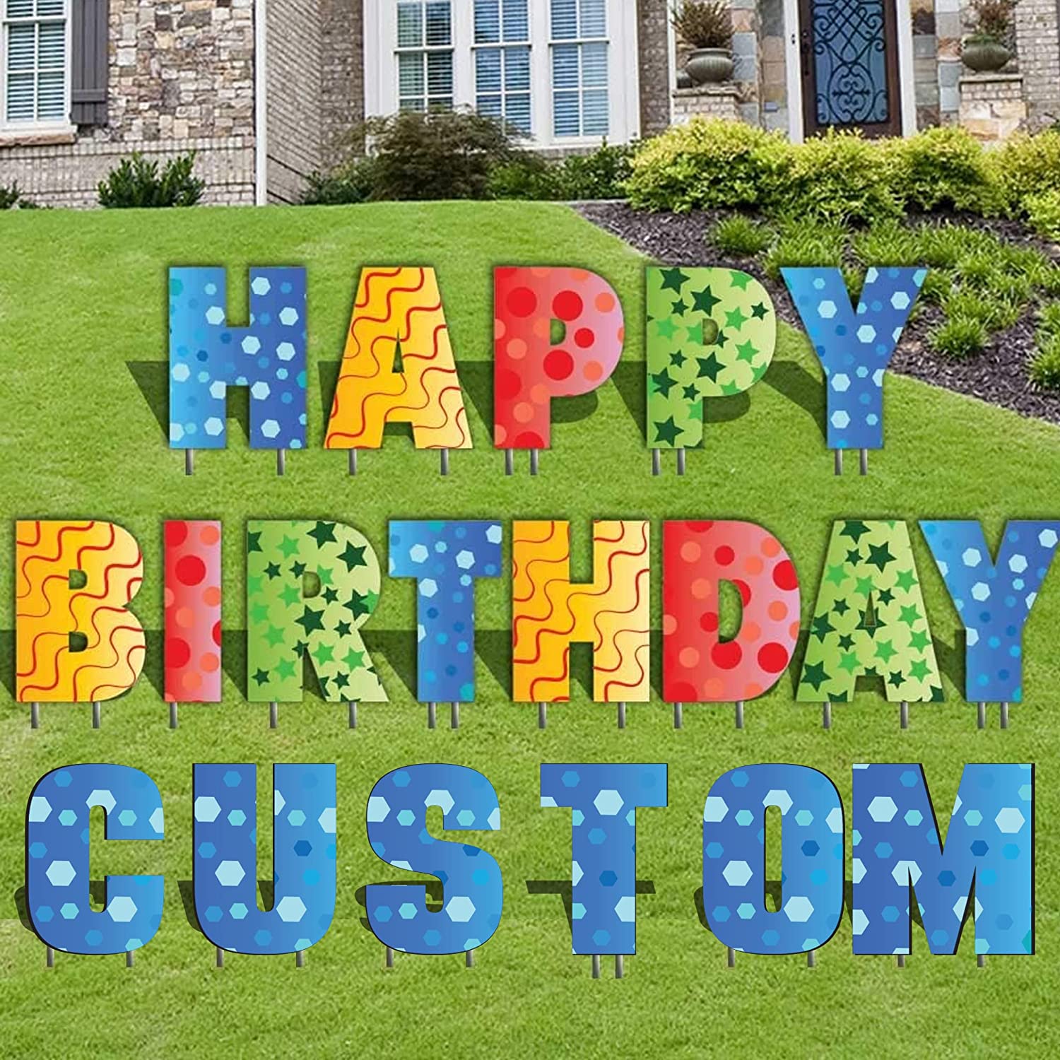 Custom Happy Birthday Confetti Colored Letters Yard Decoration Set - Image 10