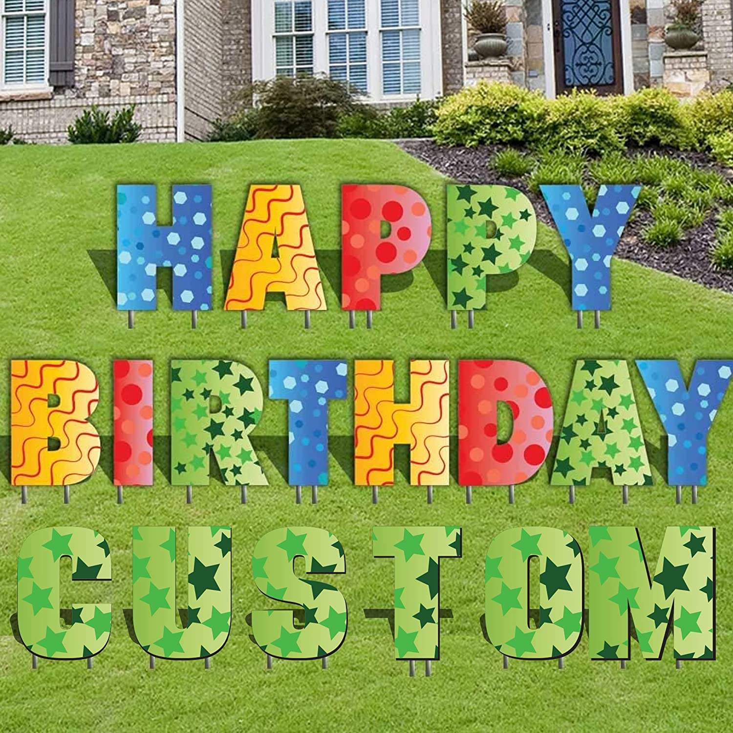 Custom Happy Birthday Confetti Colored Letters Yard Decoration Set - Image 9