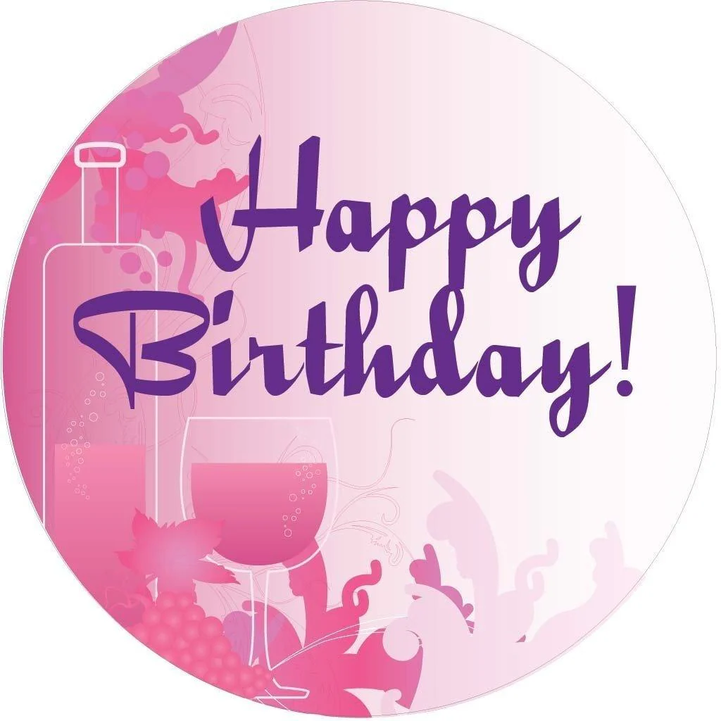 Happy Birthday - Pewter Accented 10 oz. Wine Glass - Image 2