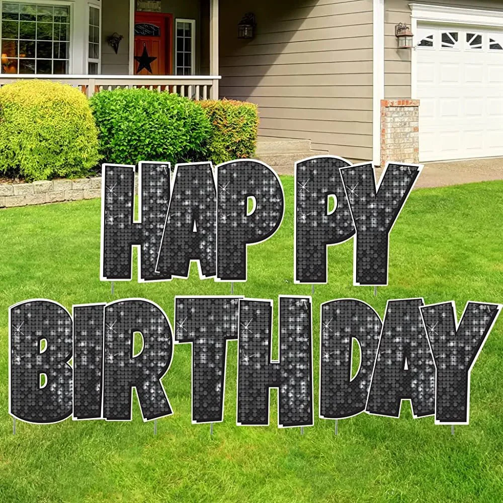 Happy Birthday Quick Set | Luckiest Guy Font | 24" Disco Sparkle | 5 pc Set - Image 12