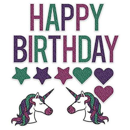 Happy Birthday Unicorn Themed Yard Card Letters and Decorations 21 piece set - Image 2
