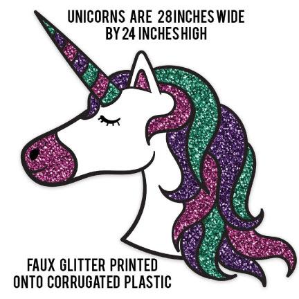 Happy Birthday Unicorn Themed Yard Card Letters and Decorations 21 piece set - Image 3