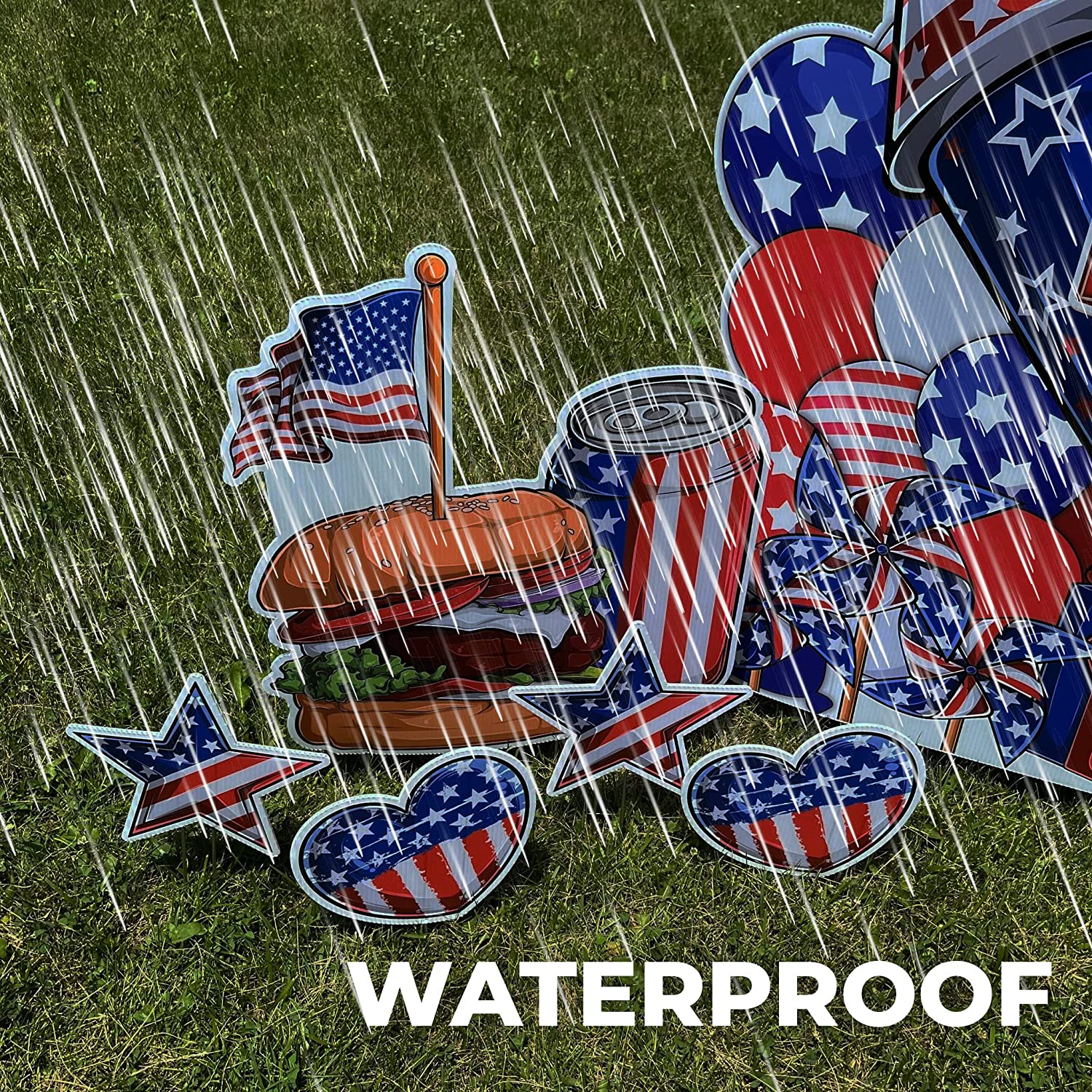 Happy Fourth of July Oversized EZ Yard Cards - 11 pcs - Image 2