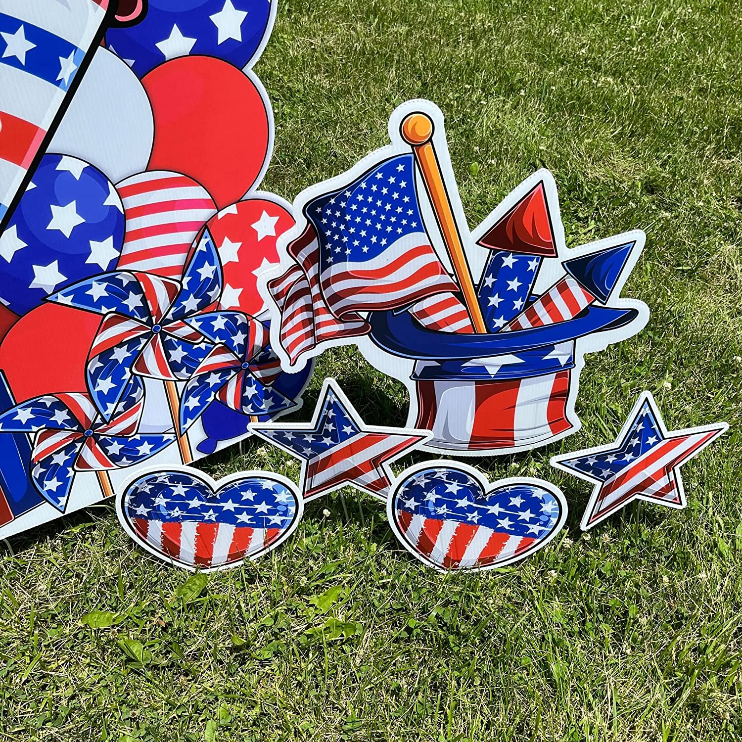 Happy Fourth of July Oversized EZ Yard Cards - 11 pcs - Image 4