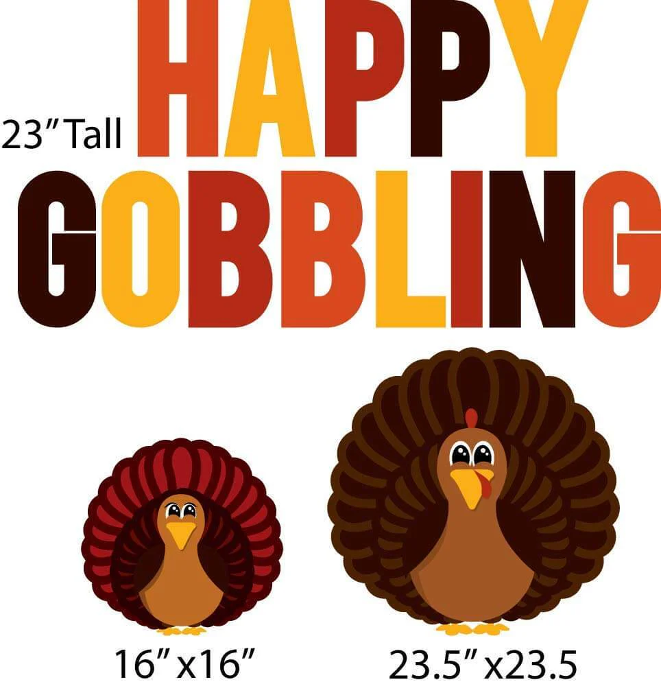 Happy Gobbling Thanksgiving Yard Card Letters 15 piece set - Image 3
