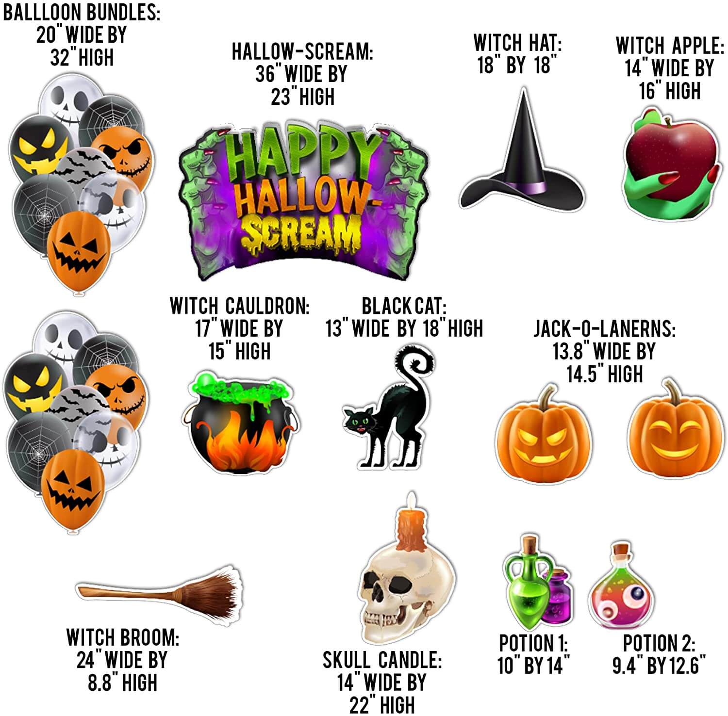 Happy Hallow Scream Halloween Yard Card Decoration 12 pc set - Image 2