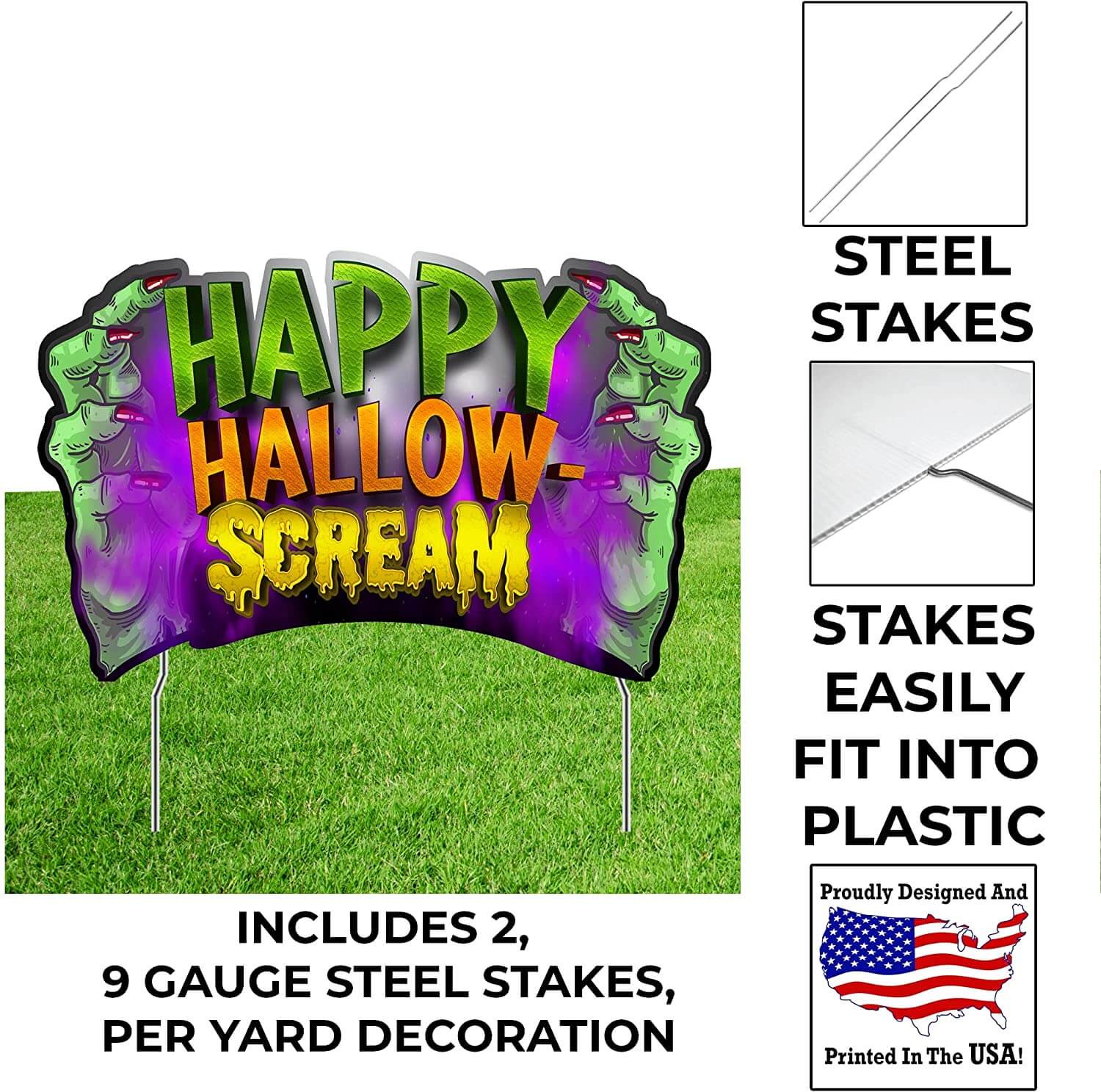 Happy Hallow Scream Halloween Yard Card Decoration 12 pc set - Image 3