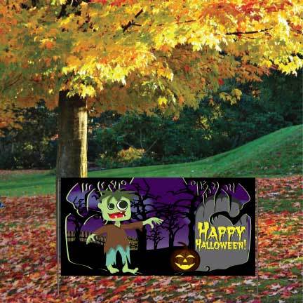 Zombie Waterproof Vinyl Halloween Banner